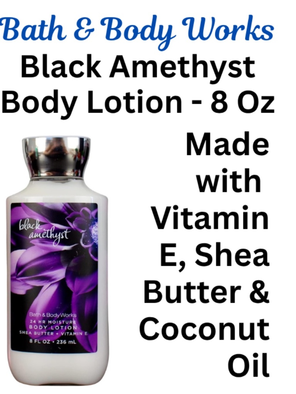 Bath & Body Works 8 Oz Black Amethyst Body Lotion - Never Opened - Discontinued